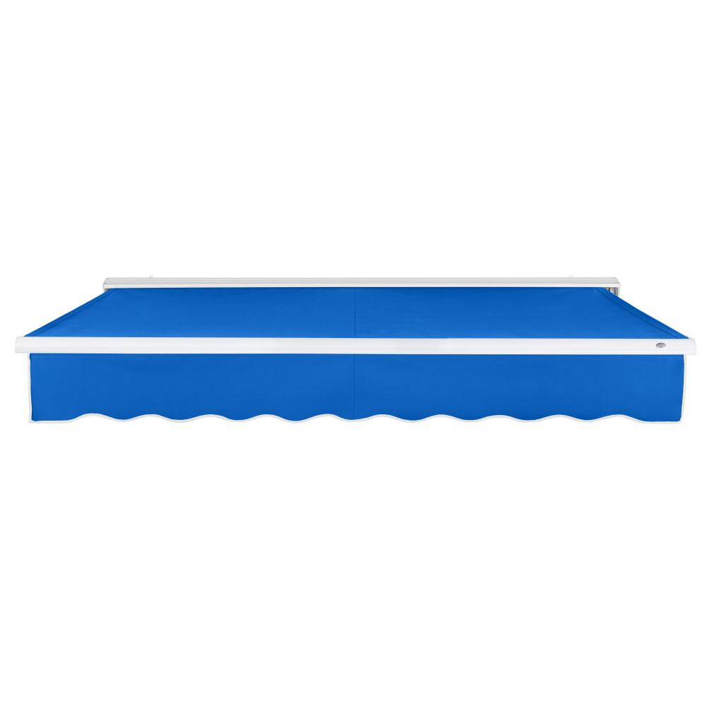 20' x 10' Destin Manual Patio Retractable Awning Acrylic Fabric, Bright Blue