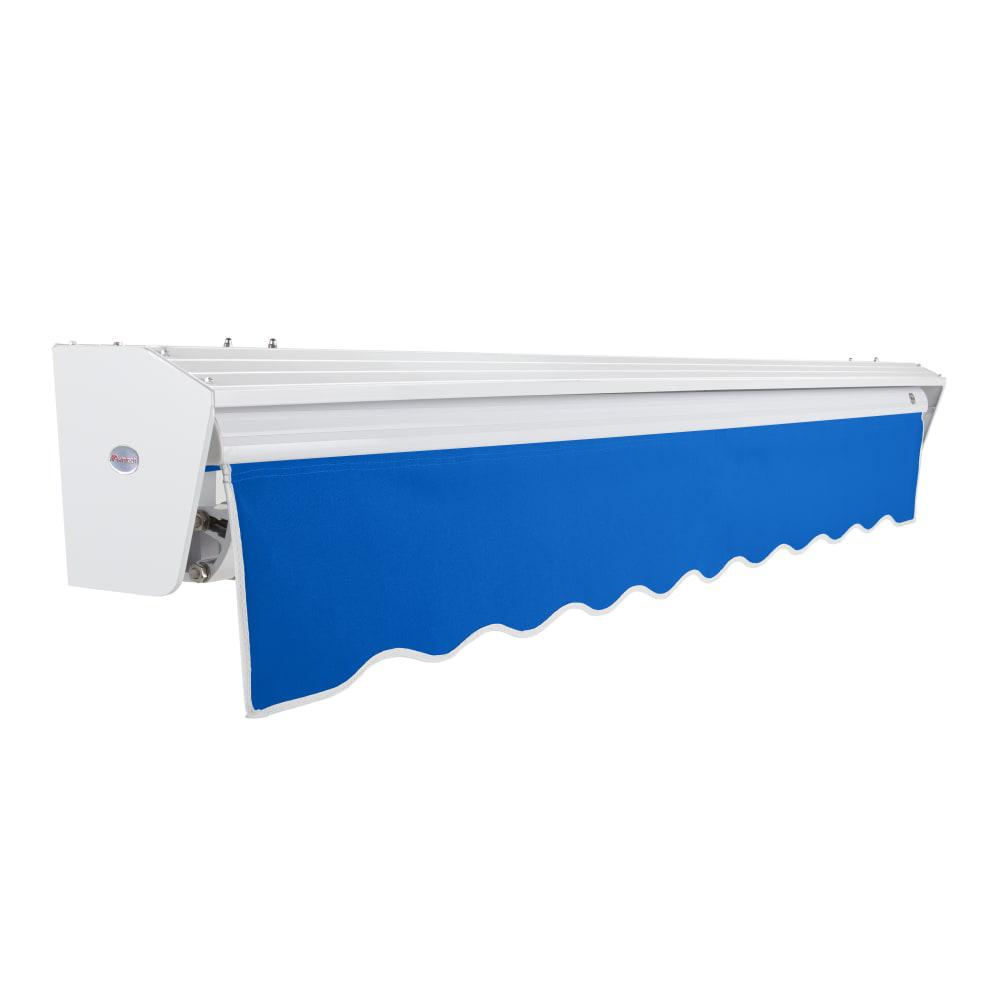 20' x 10' Destin Manual Patio Retractable Awning Acrylic Fabric, Bright Blue