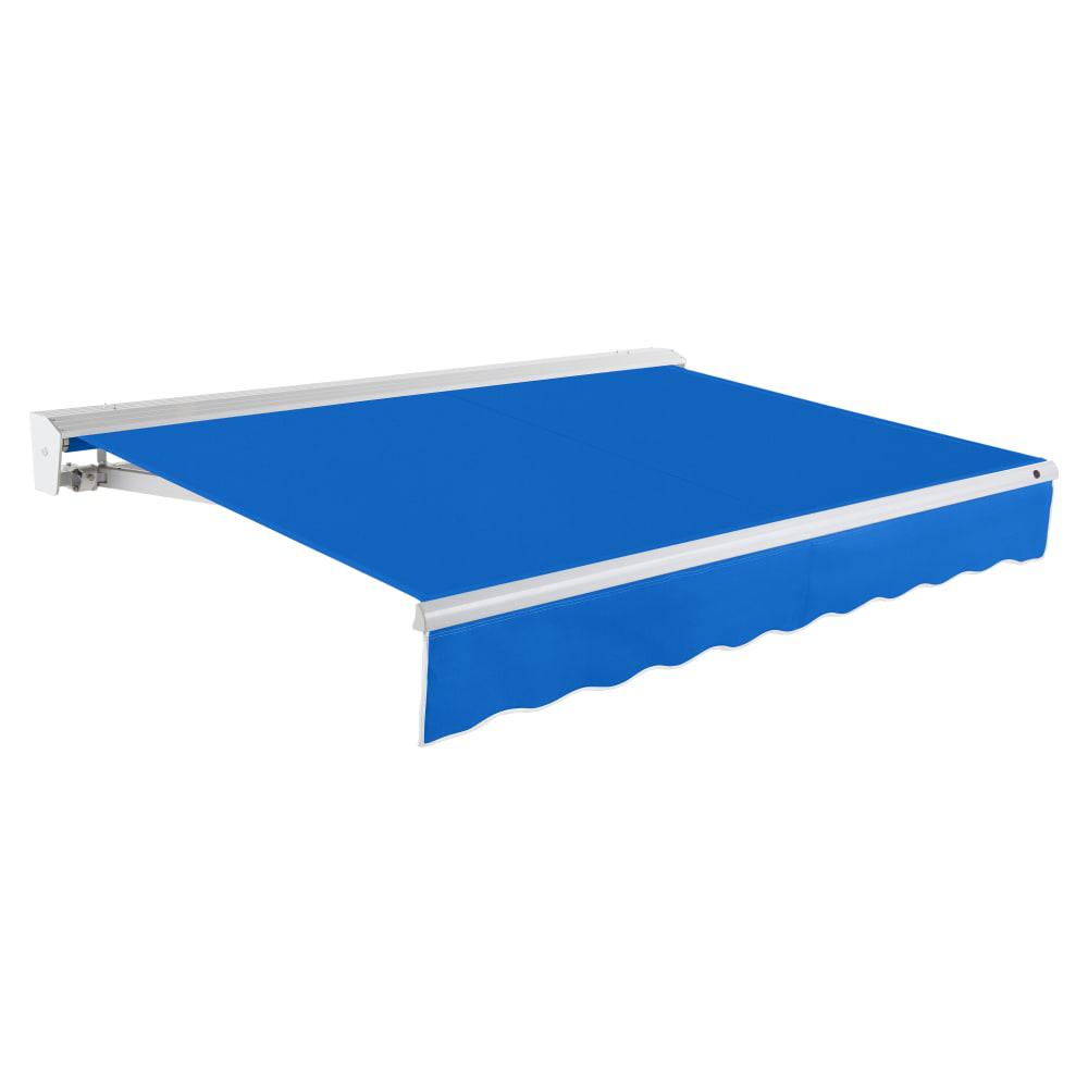 20' x 10' Destin Manual Patio Retractable Awning Acrylic Fabric, Bright Blue