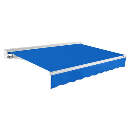 20' x 10' Destin Manual Patio Retractable Awning Acrylic Fabric, Bright Blue
