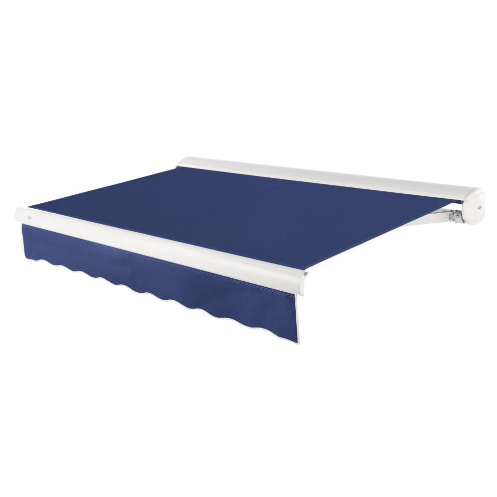 18' x 10' Full Cassette Left Motor Left Motorized Patio Retractable Awning, Navy