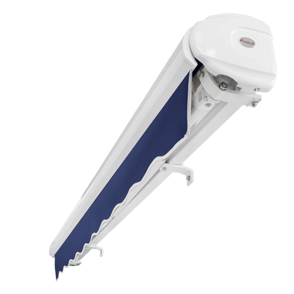 18' x 10' Full Cassette Left Motor Left Motorized Patio Retractable Awning, Navy
