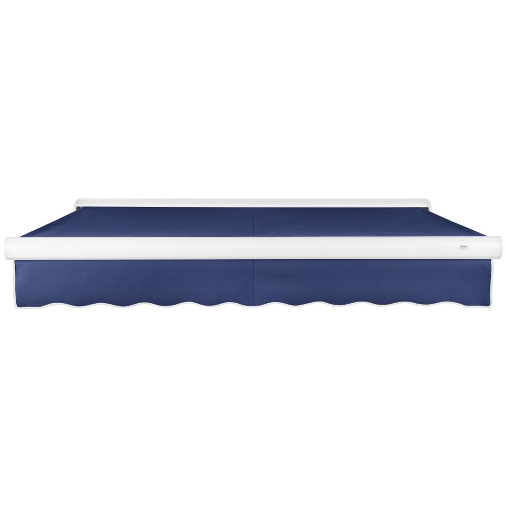 18' x 10' Full Cassette Left Motor Left Motorized Patio Retractable Awning, Navy