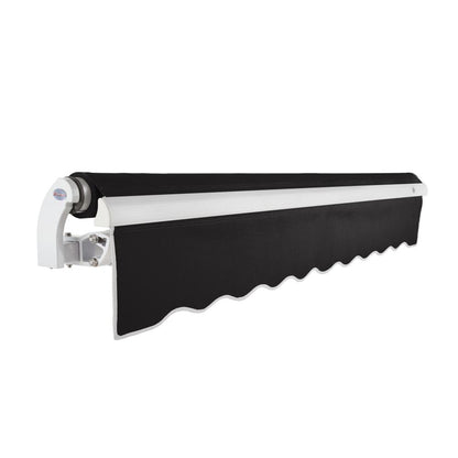 24' x 10' Maui Right Motor Right Motorized Patio Retractable Awning, Black