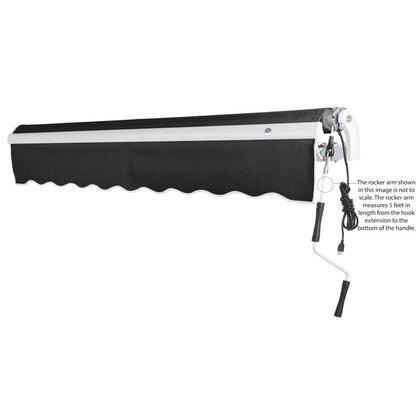 24' x 10' Maui Right Motor Right Motorized Patio Retractable Awning, Black
