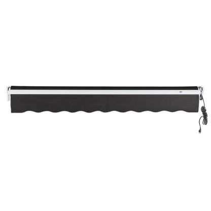24' x 10' Maui Right Motor Right Motorized Patio Retractable Awning, Black