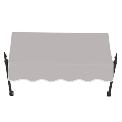 Awntech 3.375 ft New Orleans Fixed Awning Acrylic Fabric, Gray