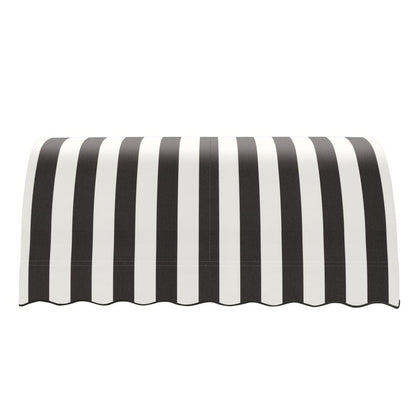 Awntech 10.375 ft Savannah Fixed Awning Acrylic Fabric, Black/White Stripe