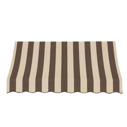 Awntech 10.375 ft Nantucket Fixed Awning Acrylic Fabric, Brown/Tan Stripe