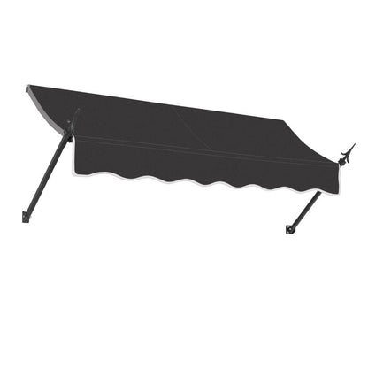 Awntech 10.375 ft New Orleans Fixed Awning Acrylic Fabric, Black