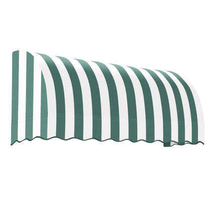 Awntech 5.375 ft Savannah Fixed Awning Acrylic Fabric, Forest/White Stripe