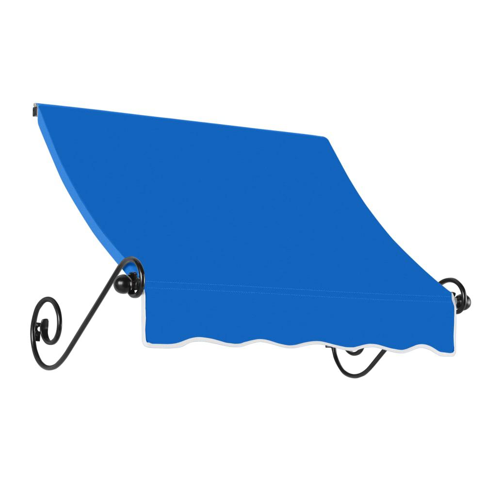 Awntech 3.375 ft Charleston Fixed Awning Acrylic Fabric, Bright Blue
