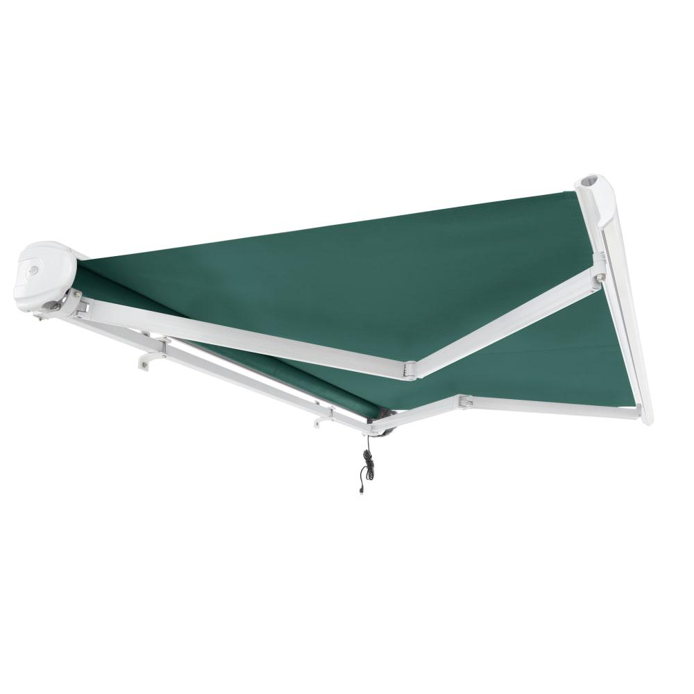 24' x 10' Full Cassette Right Motorized Patio Retractable Awning, Forest