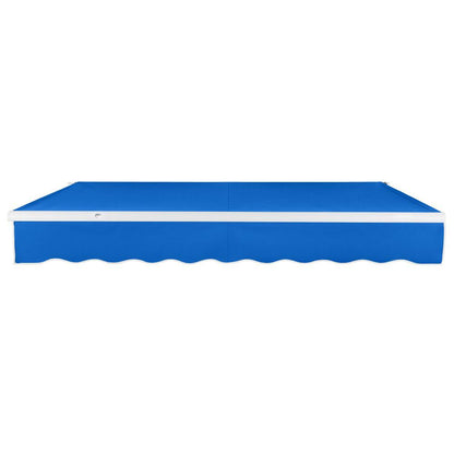 8' x 6.5' Maui Manual Patio Retractable Awning Acrylic Fabric, Bright Blue