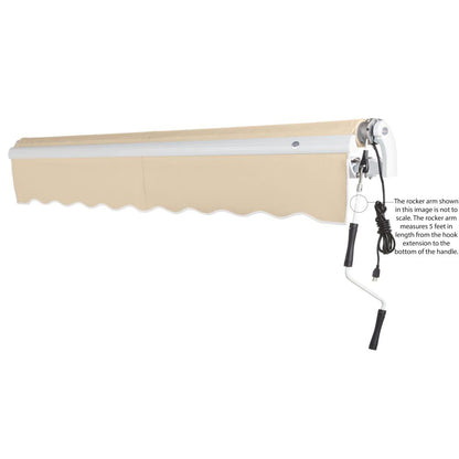 8' x 6.5' Maui Right Motor Right Motorized Patio Retractable Awning, Tan