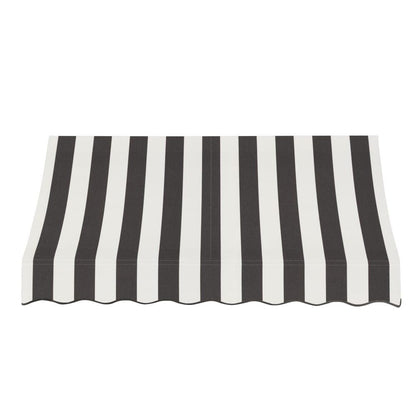 Awntech 5.375 ft Nantucket Fixed Awning Acrylic Fabric, Black/White Stripe