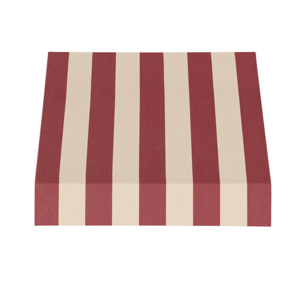 Awntech 3.375 ft New Yorker Fixed Awning Acrylic Fabric, Burgundy/Tan Stripe
