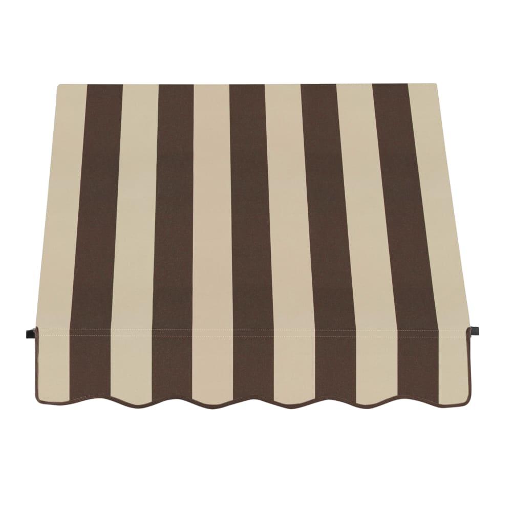 Awntech 3.375 ft Santa Fe Fixed Awning Acrylic Fabric, Brown/Tan Stripe