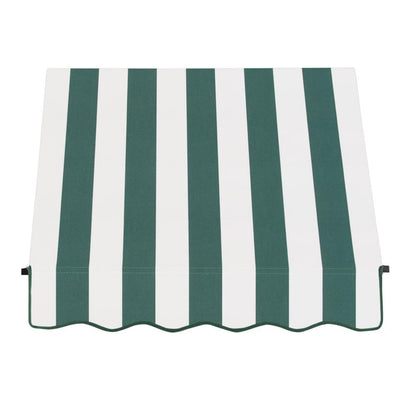 Awntech 3.375 ft Santa Fe Fixed Awning Acrylic Fabric, Forest/White Stripe