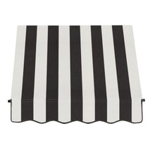 Awntech 3.375 ft Santa Fe Fixed Awning Acrylic Fabric, Black/White Stripe
