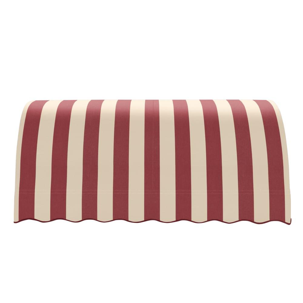 Awntech 6.375 ft Savannah Fixed Awning Acrylic Fabric, Burgundy/Tan Stripe