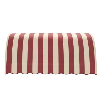 Awntech 6.375 ft Savannah Fixed Awning Acrylic Fabric, Burgundy/Tan Stripe