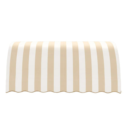 Awntech 6.375 ft Savannah Fixed Awning Acrylic Fabric, Linen/White Stripe