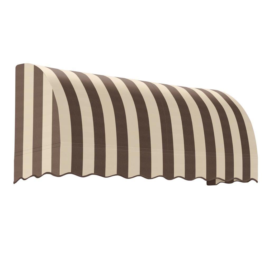 Awntech 6.375 ft Savannah Fixed Awning Acrylic Fabric, Brown/Tan Stripe