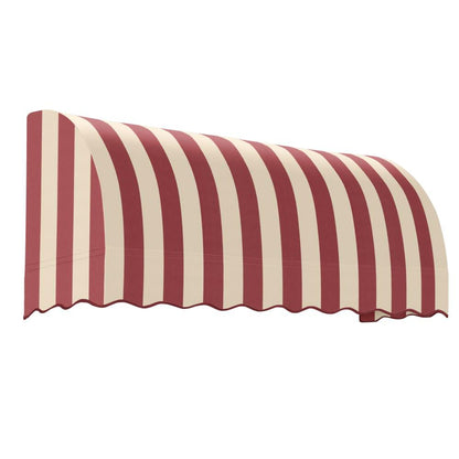 Awntech 6.375 ft Savannah Fixed Awning Acrylic Fabric, Burgundy/Tan Stripe