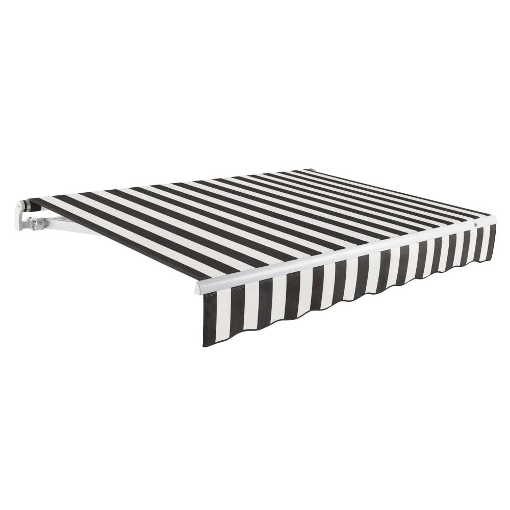 8' x 6.5' Maui Right Motorized Patio Retractable Awning, Black/White Stripe