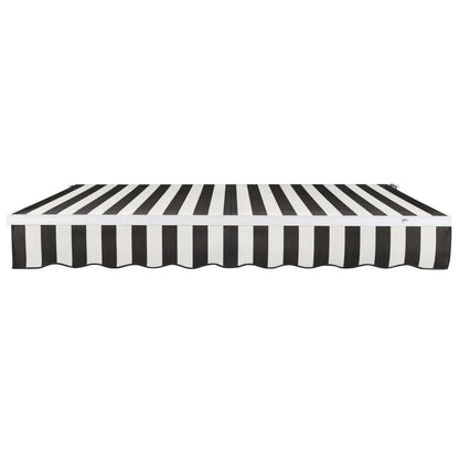 8' x 6.5' Maui Right Motorized Patio Retractable Awning, Black/White Stripe