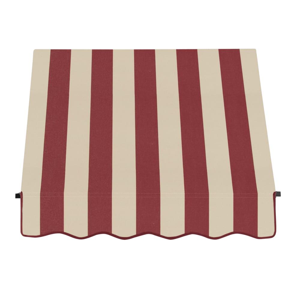 Awntech 4.375 ft Santa Fe Fixed Awning Acrylic Fabric, Burgundy/Tan Stripe