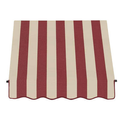Awntech 4.375 ft Santa Fe Fixed Awning Acrylic Fabric, Burgundy/Tan Stripe