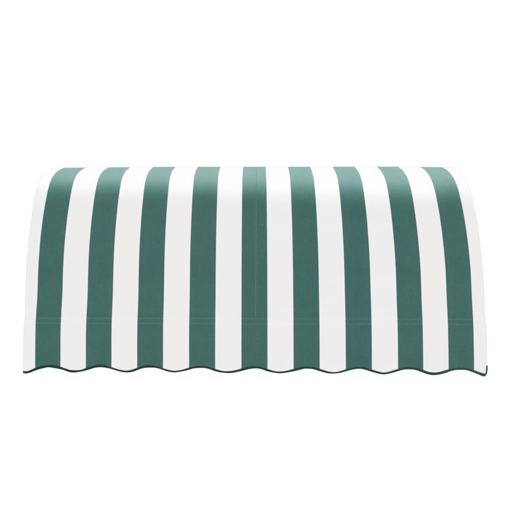 Awntech 8.375 ft Savannah Fixed Awning Acrylic Fabric, Forest/White Stripe