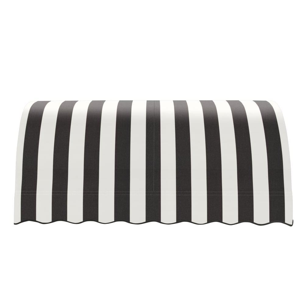 Awntech 8.375 ft Savannah Fixed Awning Acrylic Fabric, Black/White Stripe