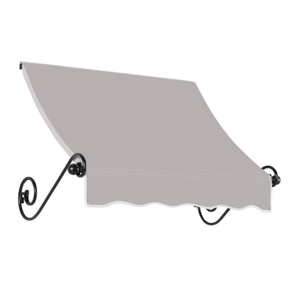 Awntech 3.375 ft Charleston Fixed Awning Acrylic Fabric, Gray