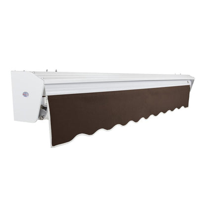 14' x 10' Destin Right Motor Right Motorized Patio Retractable Awning, Brown