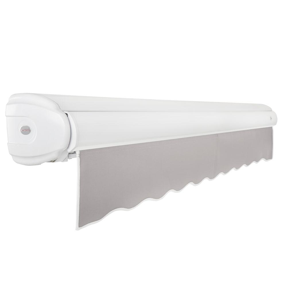 12' x 10' Full Cassette Right Motorized Patio Retractable Awning, Gray