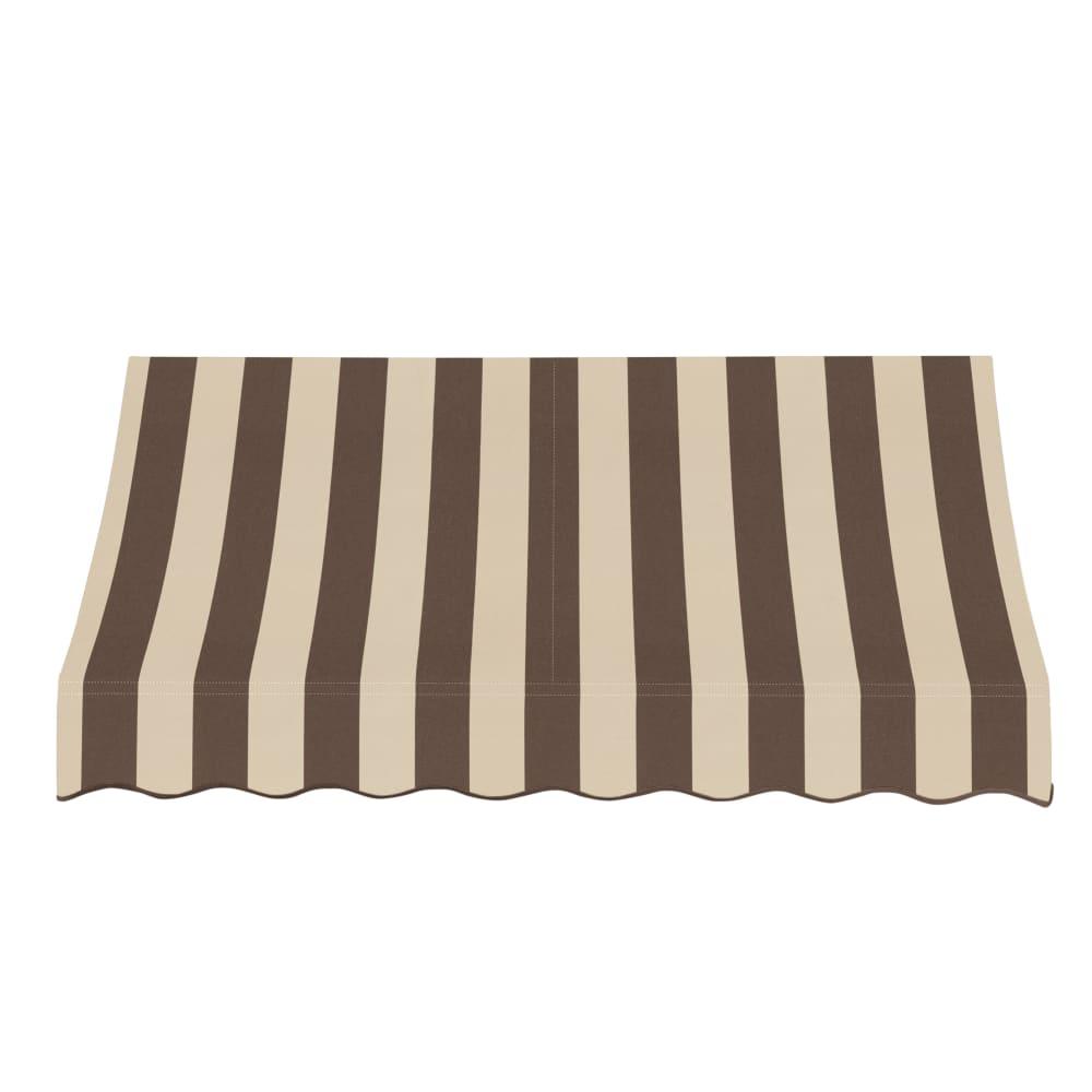 Awntech 10.375 ft Nantucket Fixed Awning Acrylic Fabric, Brown/Tan Stripe