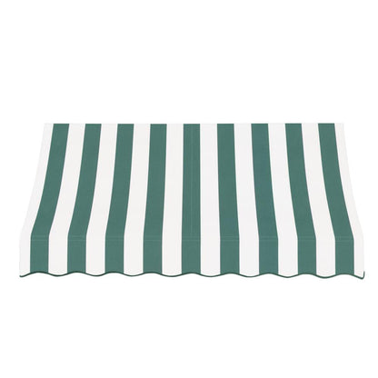 Awntech 10.375 ft Nantucket Fixed Awning Acrylic Fabric, Forest/White Stripe