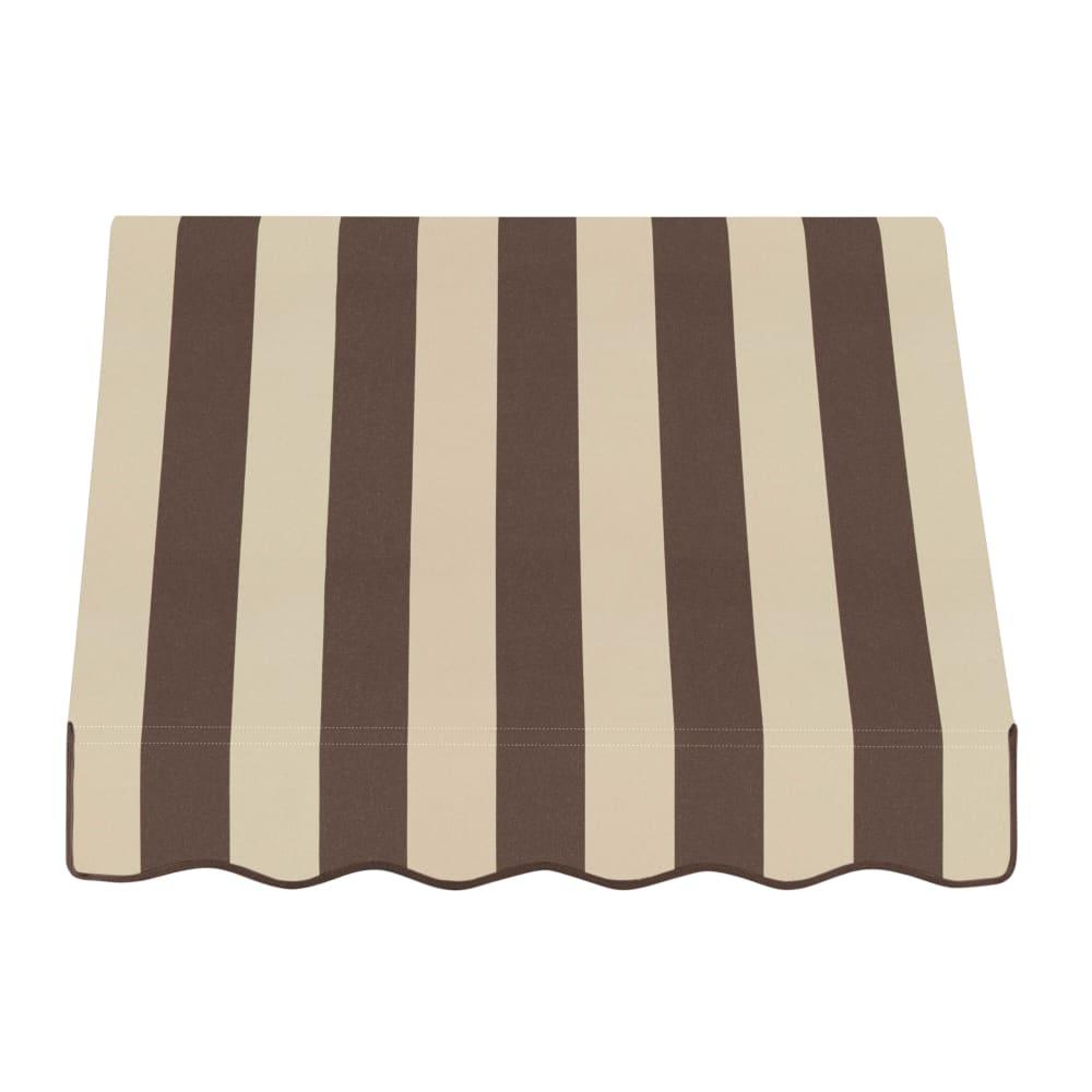 Awntech 3.375 ft Dallas Retro Fixed Awning Acrylic Fabric, Brown/Tan Stripe