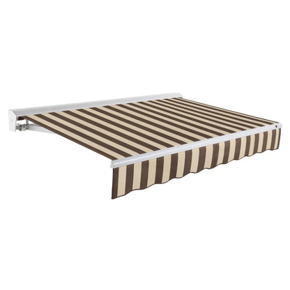 14' x 10' Destin Manual Patio Retractable Awning, Brown/Tan Stripe