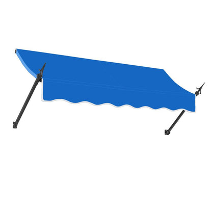 Awntech 10.375 ft New Orleans Fixed Awning Acrylic Fabric, Bright Blue