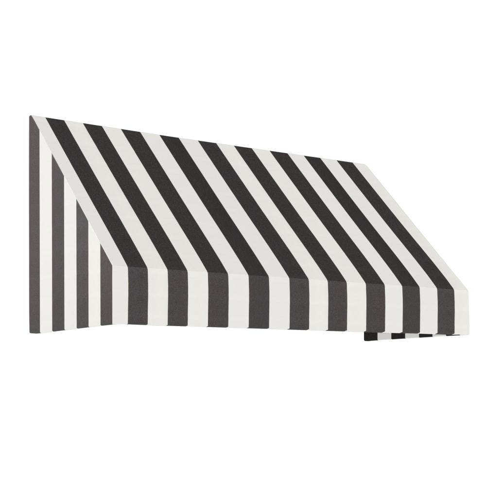 Awntech 10.375 ft New Yorker Fixed Awning Acrylic Fabric, Black/White Stripe