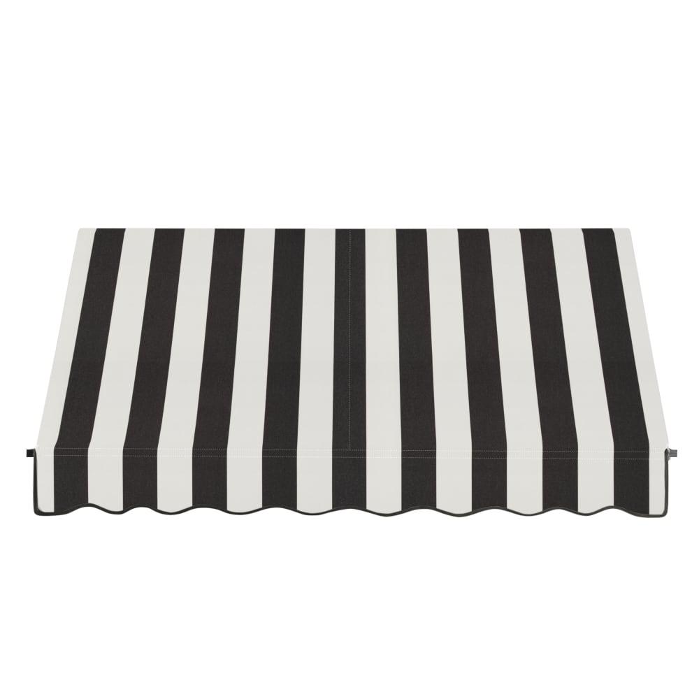 Awntech 10.375 ft Santa Fe Fixed Awning Acrylic Fabric, Black/White Stripe