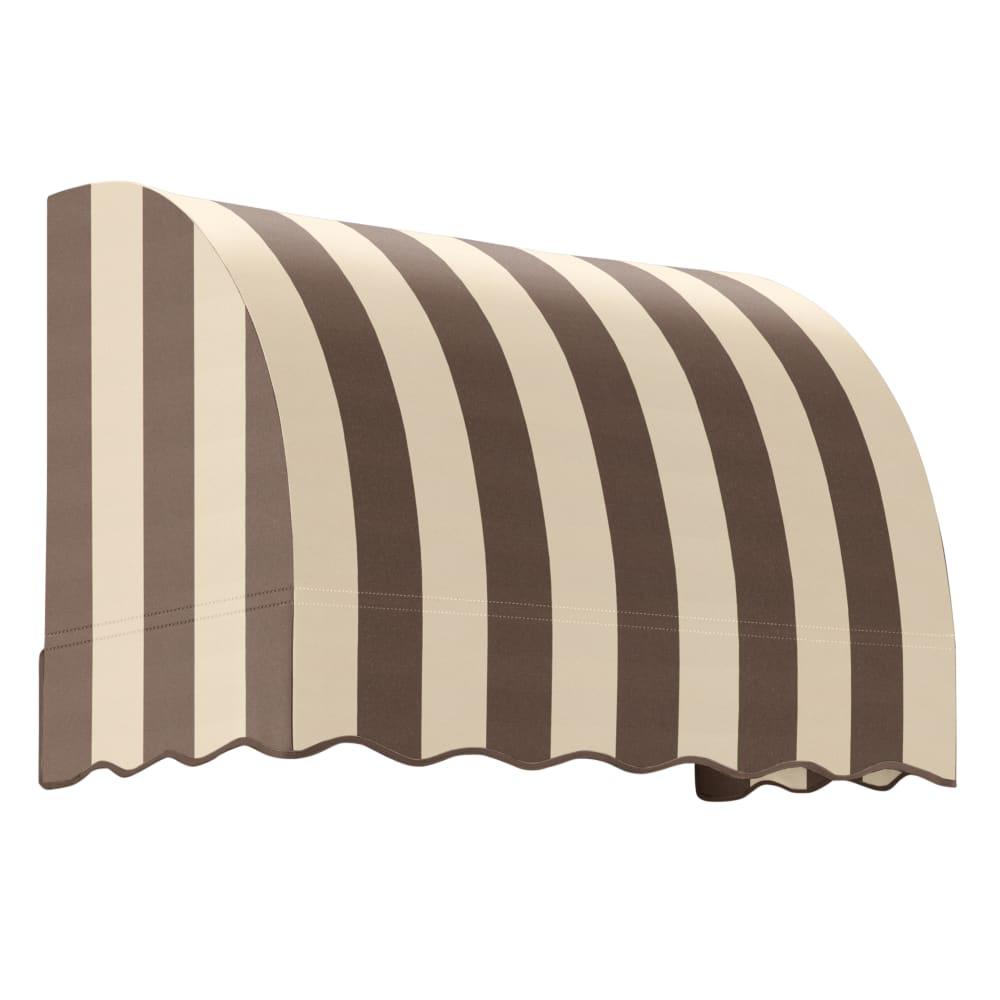 Awntech 3.375 ft Savannah Fixed Awning Acrylic Fabric, Brown/Tan Stripe