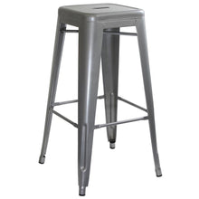 AmeriHome Loft Silver Metal Bar Stool - 4 Piece