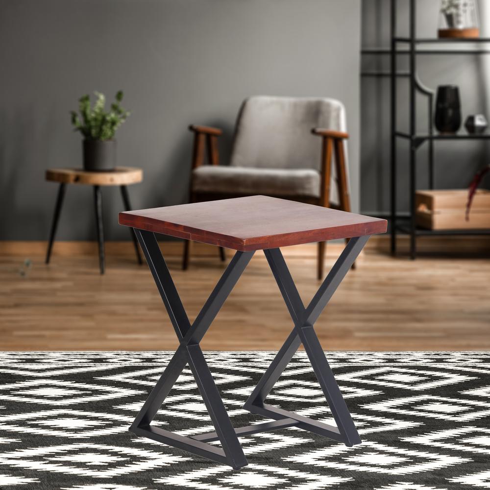AmeriHome Acacia Cross Leg Side Table