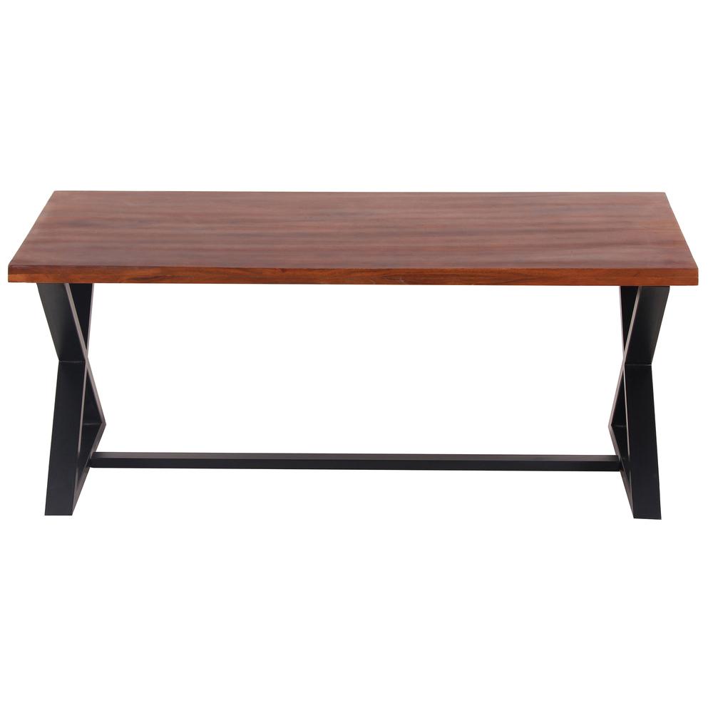 AmeriHome Acacia Wood Cross Leg Living Room Table Set