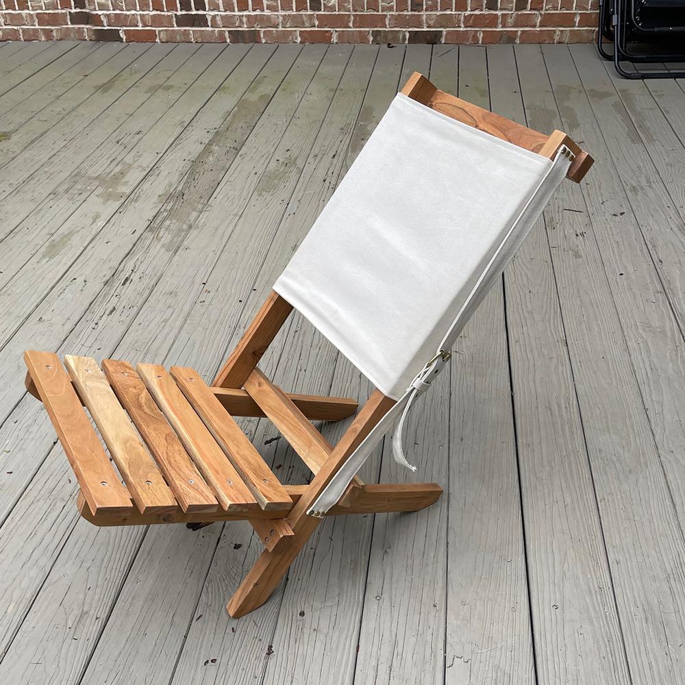 AmeriHome Acacia and Canvas Folding Chair